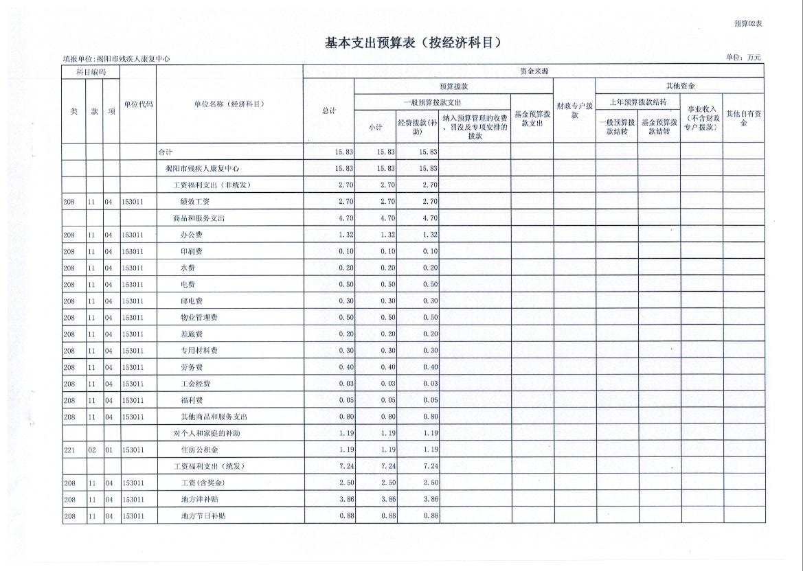 揭阳市残疾人康复中心2015年资金预算(图2)